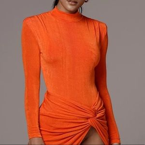 ORANGE KENZIA HIGH NECK BODYSUIT size XL New never worn